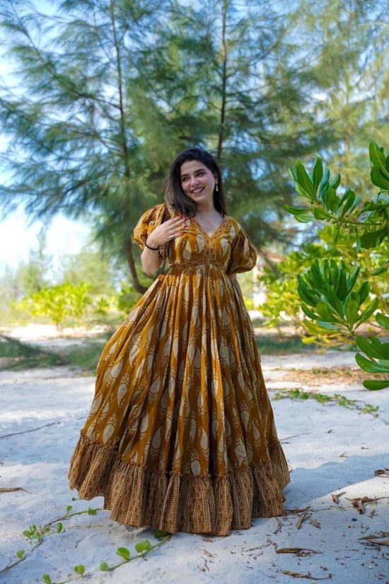 Brown Boho Maxi Dress