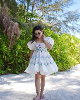 White Tiered Mini Dress