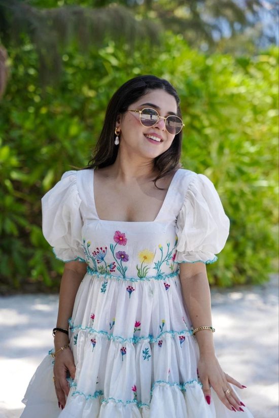 White Tiered Mini Dress