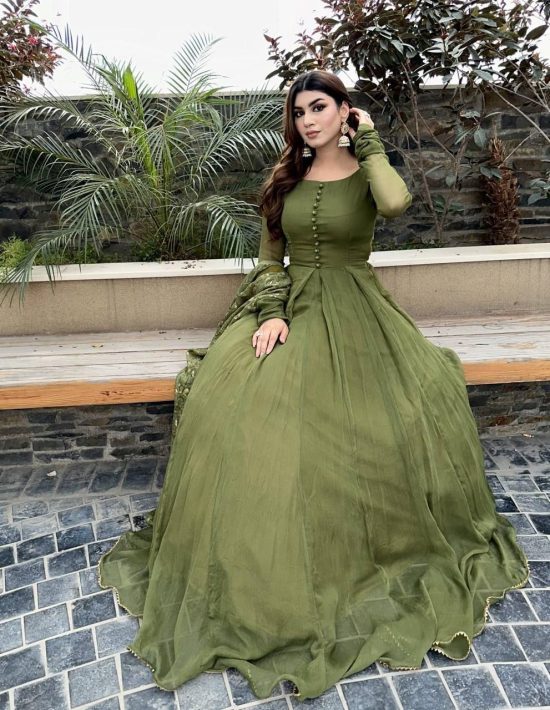 Olive Green Gown