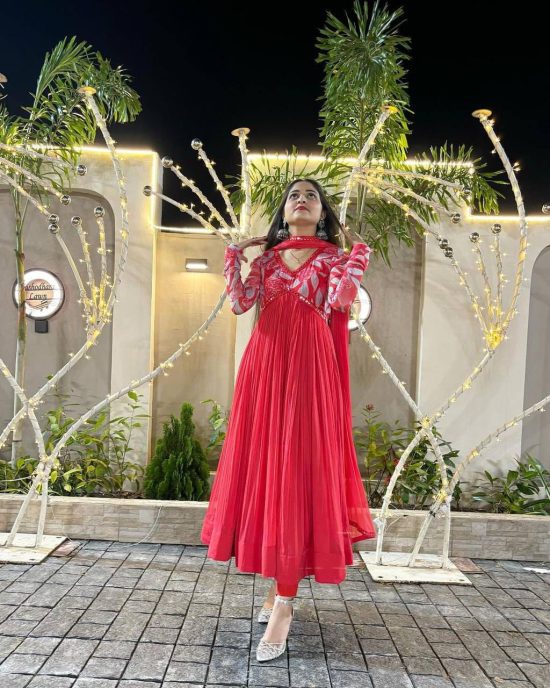 Red Floral Maxi Dress