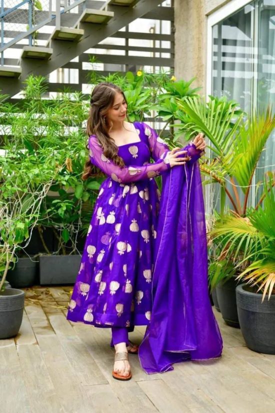 Purple Anarkali Suit