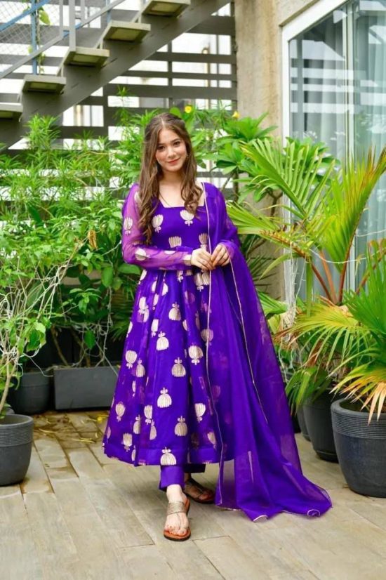 Purple Anarkali Suit