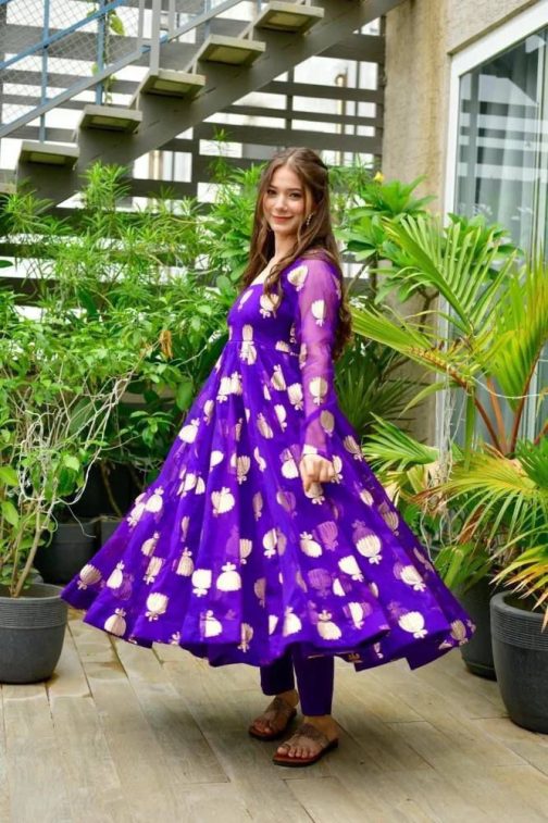 Purple Anarkali Suit