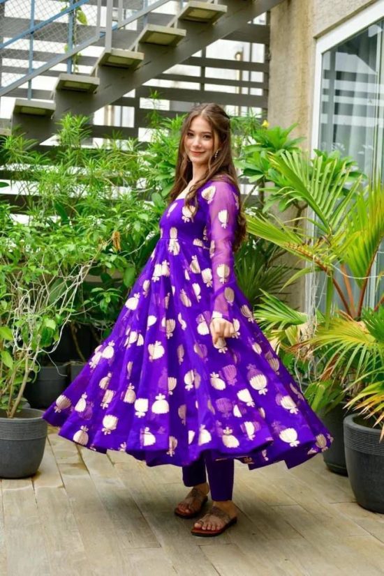 Purple Anarkali Suit