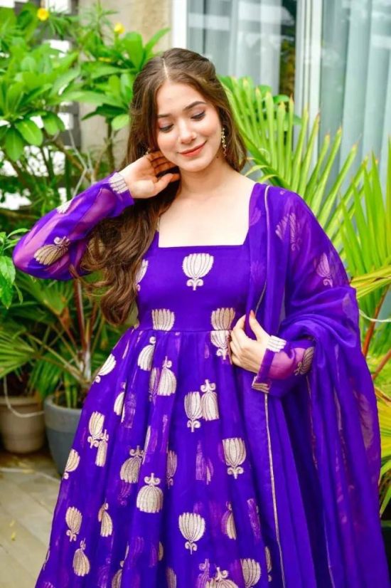 Purple Anarkali Suit