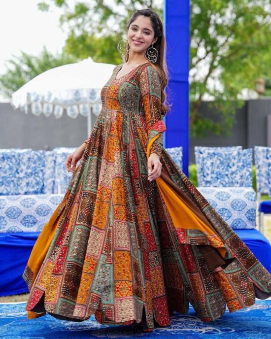 Printed Anarkali Gown