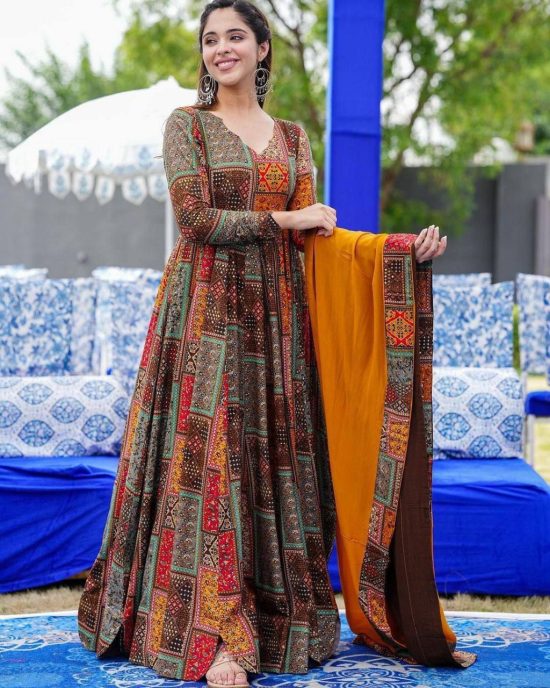 Printed Anarkali Gown