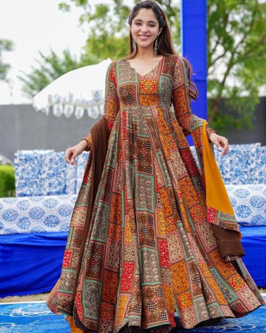 Printed Anarkali Gown