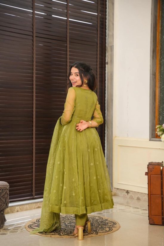 Organza Green Suit Set