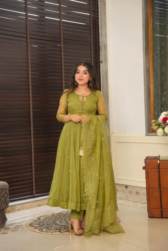 Organza Green Suit Set