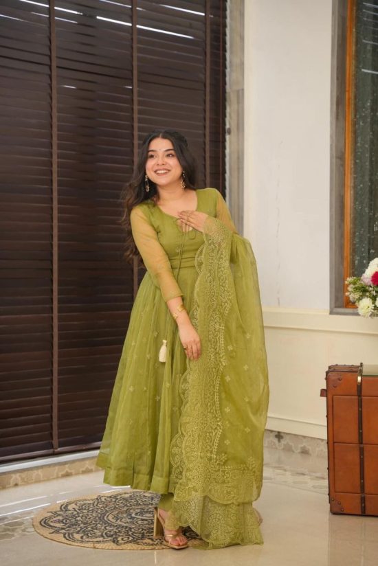 Organza Green Suit Set