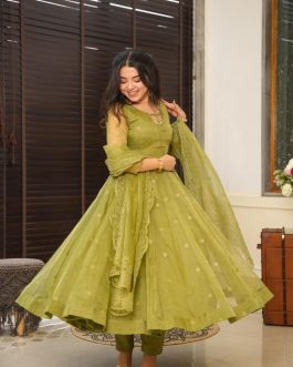 Organza Green Suit Set
