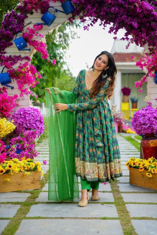 Green Anarkali Dress