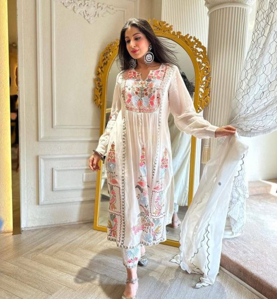 White Embroidered Kurta Set