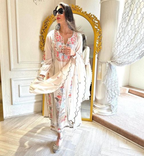 White Embroidered Kurta Set