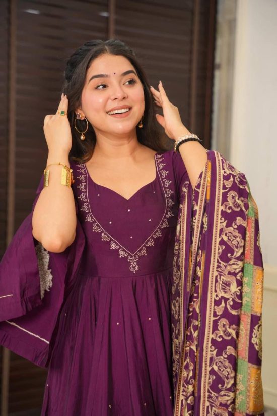 Purple Anarkali Suit