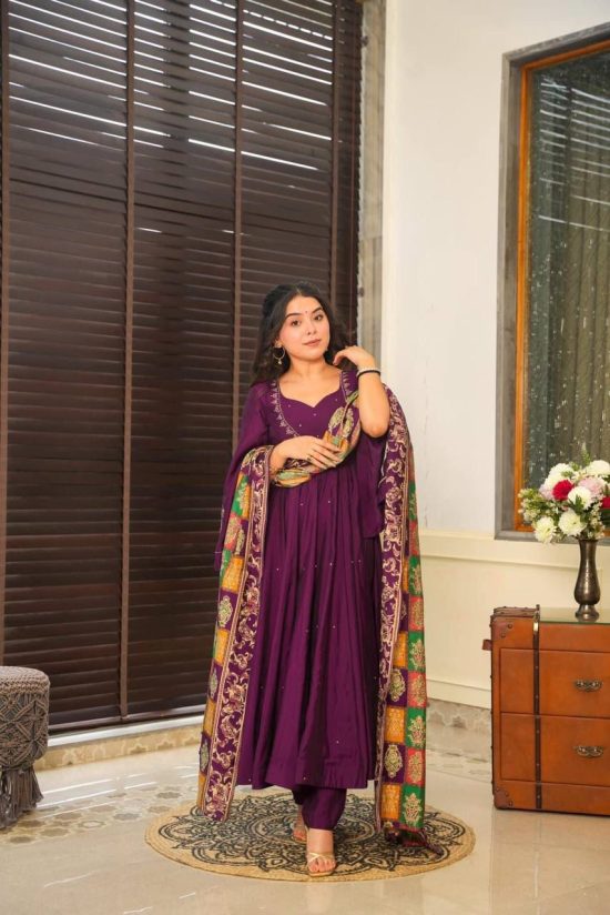 Purple Anarkali Suit