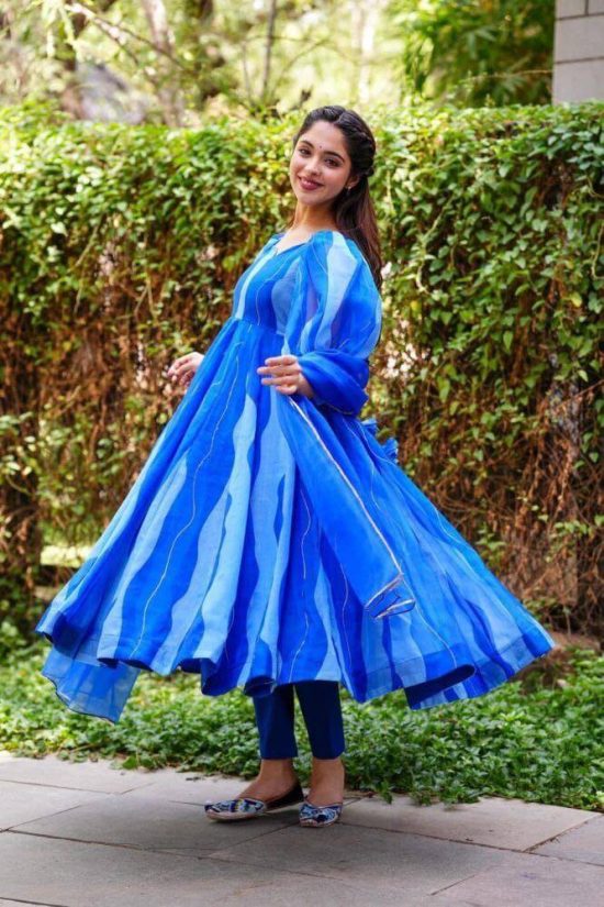 Blue Flared Anarkali Kurta