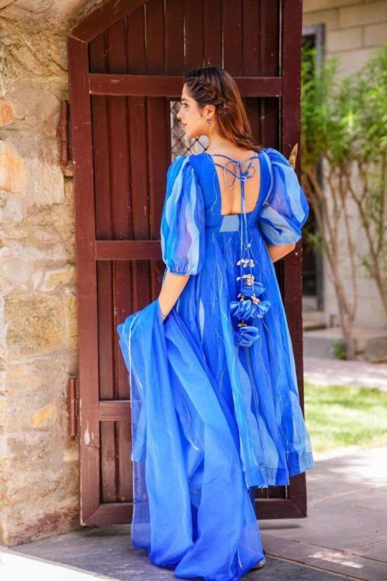 Blue Flared Anarkali Kurta