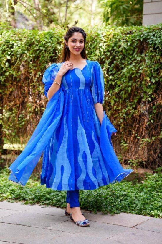 Blue Flared Anarkali Kurta