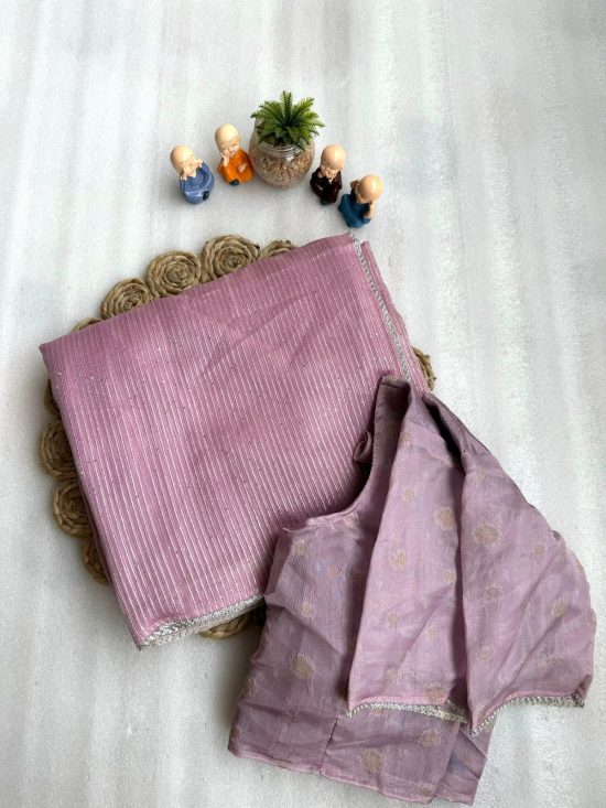 Pink Georgette Saree