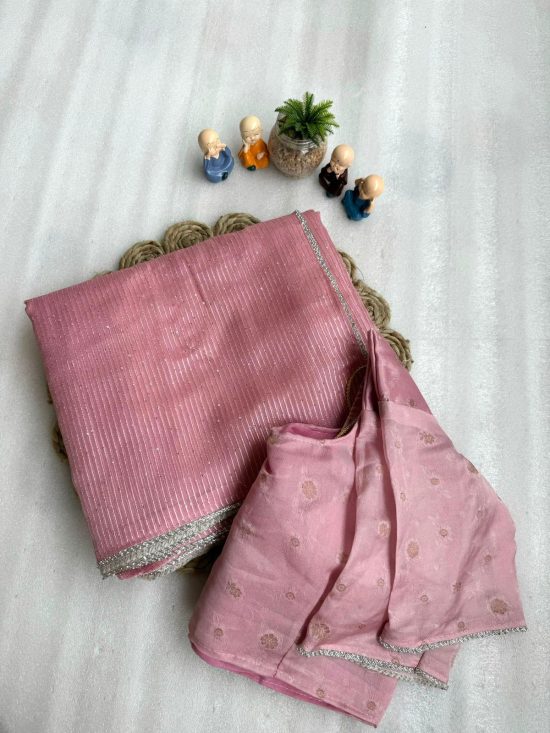 Peach Georgette Saree