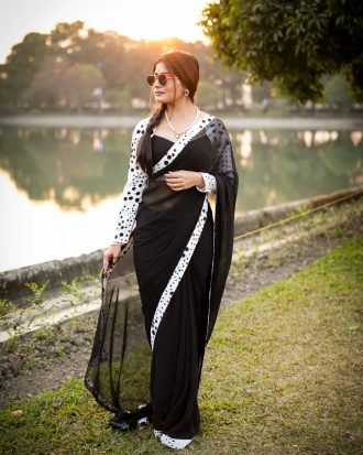 Black Georgette Saree