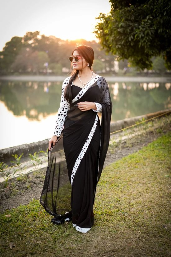 Black Georgette Saree