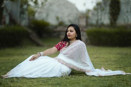 White Organza Saree