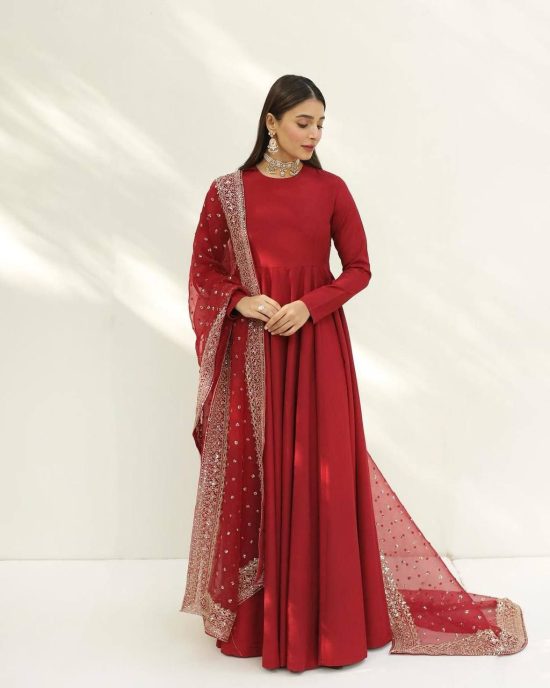 Red Georgette Anarkali Dress