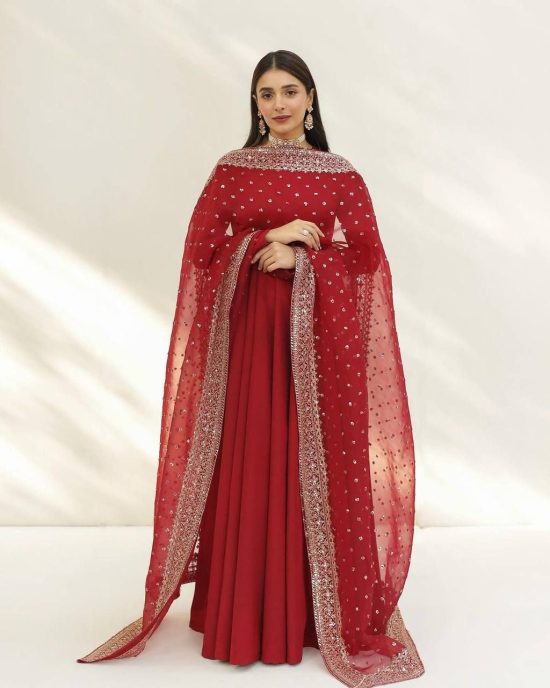 Red Georgette Anarkali Dress