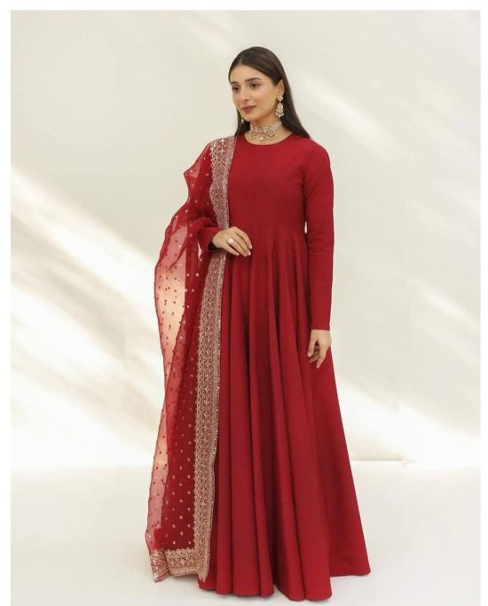 Red Georgette Anarkali Dress