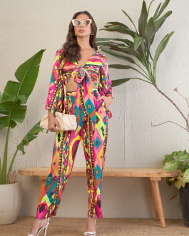 Little Wish - Printed Two-Piece Shirt & Shorts Set ? Casual & Stylish
