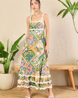 Little Wish - Printed Cotton Ric-Rac Dress ? Playful & Boho Chic