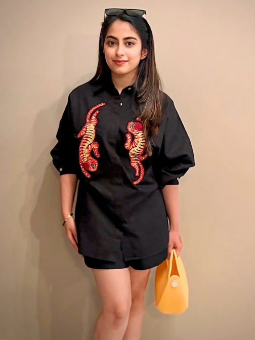 Little Wish - Cotton Shorts & Sequinned Shirt Co-Ord Set ? Glam & Playful