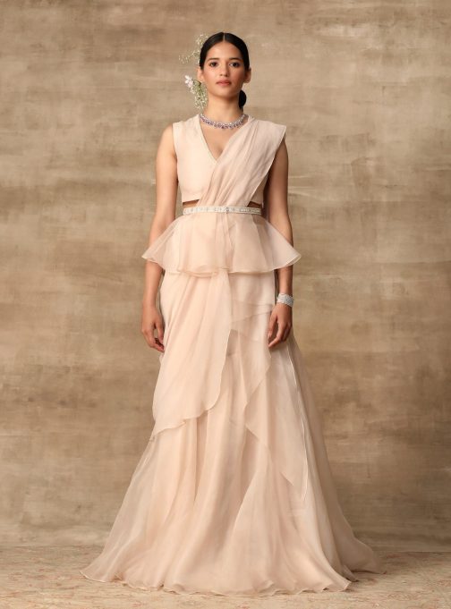 Little Wish - Ivory Pearl Saree Set ? A Subtle and Timeless Attire with a Luxurious Touch