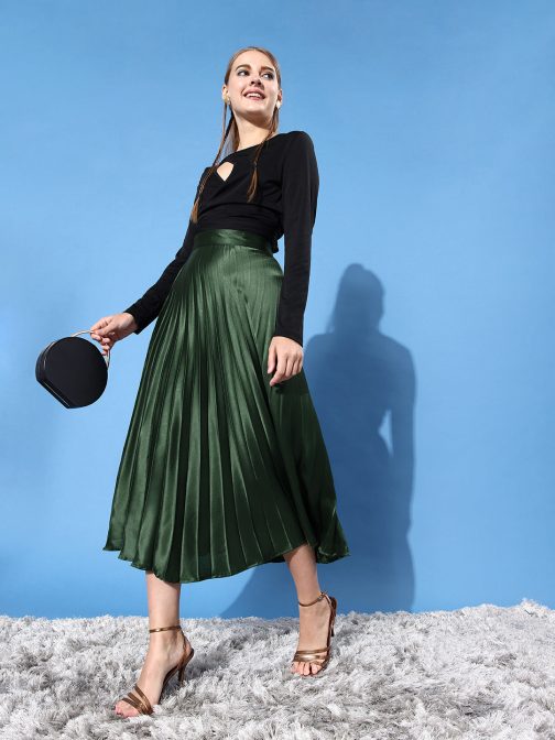 Little Wish - Pleated Midi Skirt ? Elegant Formal & Casual Wear Flowy Skirt