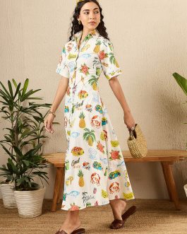 Little Wish - Cotton Fit and Flare Shirt Dress ? Smart & Comfortable Fit