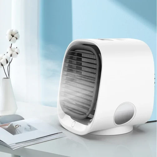 White Personal Mini Air Cooler | Portable AC with Humidifier, Night Light & Adjustable Speed for Summer Comfort (Copy)