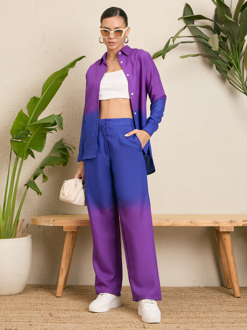 Little Wish - The Alia Set ? Shaded Cotton Linen 2-Piece Co-Ord Set for Women