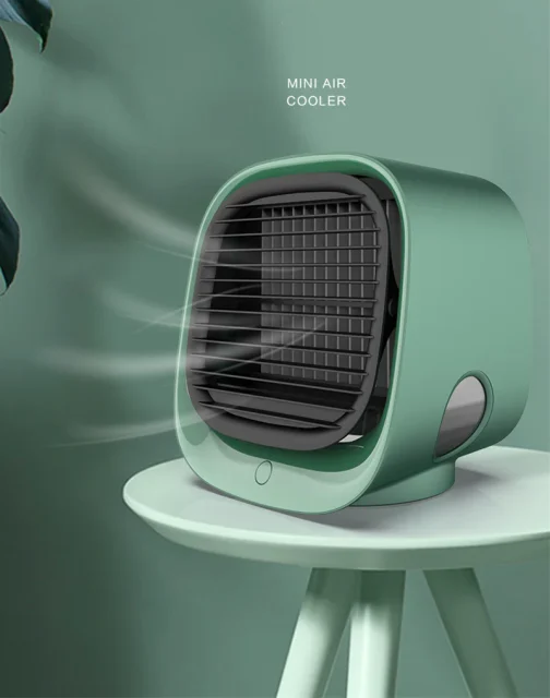 Green Personal Mini Air Cooler | Portable AC with Humidifier, Night Light & Adjustable Speed for Summer Comfort (Copy) (Copy)