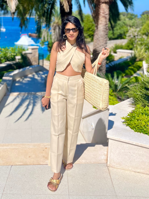 Little Wish - Halter Neck Linen Top with Wide-Leg Pants ? Classy & Comfy