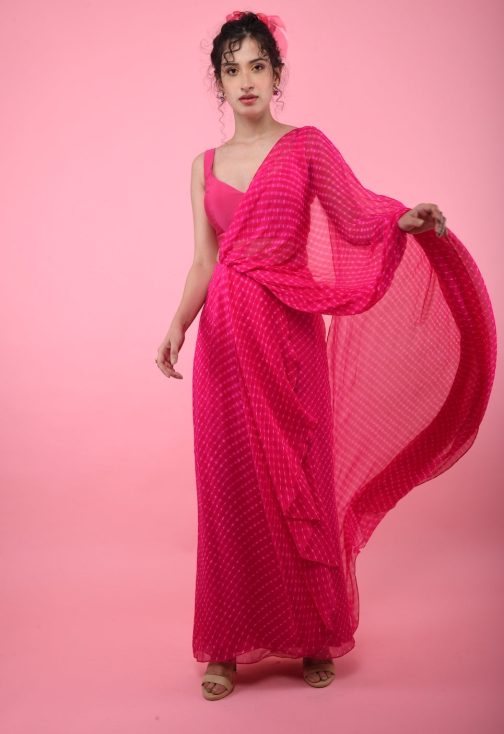 Little Wish - Pink Draped Saree ? A Timeless and Effortless Classic for Every Occasion