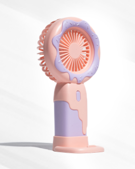 Doughnut Fan with Phone Stand - Pink