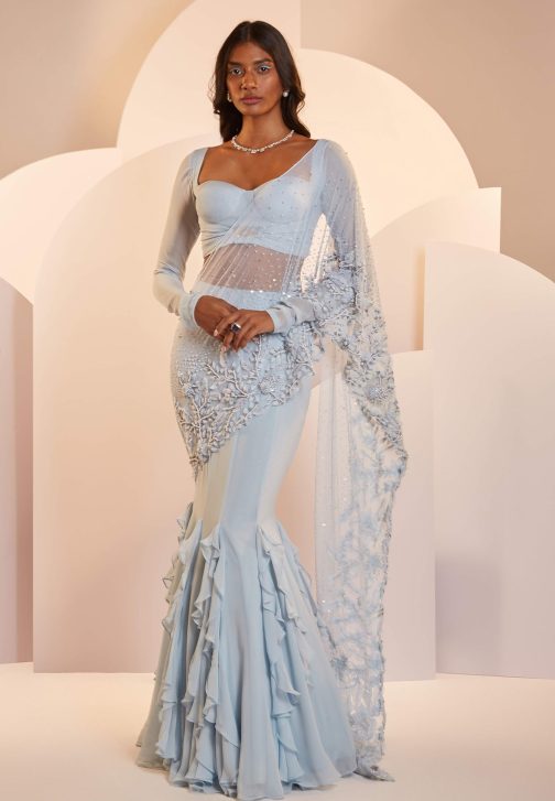 Little Wish - Christina Powder Blue Skirt with Corset Top for a Soft and Dreamy Ethereal Look