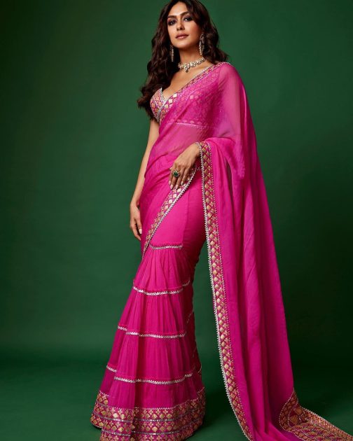 Little Wish - Anupa Rani Pink Draped Sari and Blouse for a Regal and Elegant Look