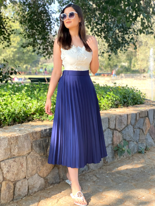 Little Wish - Pleated Midi Skirt ? Classic Feminine Pleated Skirt for Women