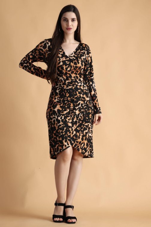 Little Wish - Animal Printed Bodycon Dress ? Sexy Leopard Print Slim Fit Party Dress