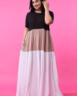 Little Wish - Brown Multilayered Dress ? Flowy Ruffled Layered Dress for Women